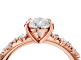 Rose gold Pear Cut Diamond Vine Band with Four-Prong Setting_41