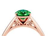 Rose gold Pear Cut Emerald Solitaire Engagement Ring with Cathedral Setting and Four-Prong Mount_28