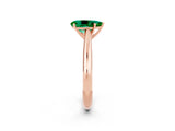Rose gold Pear Cut Emerald Solitaire Engagement Ring with Cathedral Setting and Four-Prong Mount_68