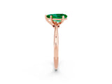 Rose gold Pear Cut Emerald Solitaire Engagement Ring with Classic Band and Four-Prong Setting_26