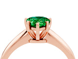 Rose gold Pear Cut Emerald Solitaire Engagement Ring with Classic Band and Four-Prong Setting_28