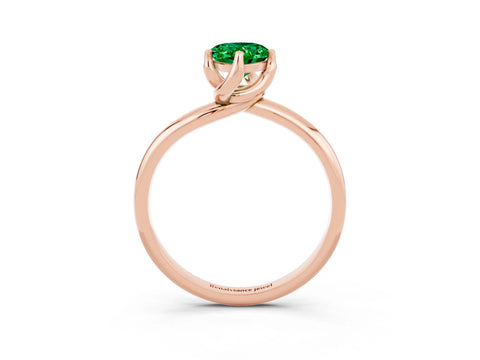 Rose gold Pear Cut Emerald Solitaire Engagement Ring with Four-Prong Setting and Classic Band_15