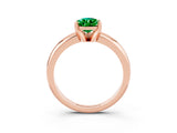 Rose gold Pear Cut Emerald Solitaire Engagement Ring with Round Band and Four-Prong Setting_3