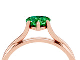Rose gold Pear Cut Emerald Solitaire Twist Band Prong Setting Ring_40