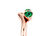 Rose gold Pear Cut Emerald Two-Stone Open Band Ring with Prong Setting_11