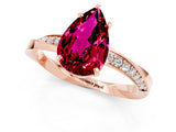 Rose gold Pear Cut Garnet Engagement Ring with Side Stone Accents and Four-Prong Setting_61