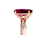 Rose gold Pear Cut Garnet Engagement Ring with Side Stone Accents and Four-Prong Setting_65
