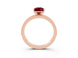 Rose gold Pear Cut Garnet Milgrain Pavé Engagement Ring with Four-Prong Setting_3