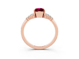 Rose gold Pear Cut Garnet Ring with Side Stones and Four-Prong Setting_39