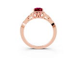 Rose gold Pear Cut Garnet Solitaire Celtic Knot Ring with Four-Prong Setting_15