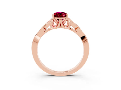 Rose gold Pear Cut Garnet Solitaire Celtic Knot Ring with Four-Prong Setting_15