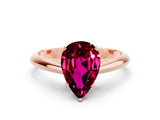 Rose gold Pear Cut Garnet Solitaire Engagement Ring with Cathedral Setting and Four-Prong Mount_24