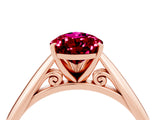 Rose gold Pear Cut Garnet Solitaire Engagement Ring with Cathedral Setting and Four-Prong Mount_28