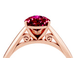 Rose gold Pear Cut Garnet Solitaire Engagement Ring with Cathedral Setting and Four-Prong Mount_82