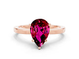 Rose gold Pear Cut Garnet Solitaire Engagement Ring with Classic Band and Four-Prong Setting_24