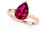 Rose gold Pear Cut Garnet Solitaire Engagement Ring with Classic Band and Four-Prong Setting_25