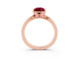 Rose gold Pear Cut Garnet Solitaire Engagement Ring with Classic Band and Four-Prong Setting_27