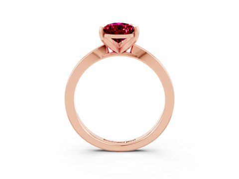 Rose gold Pear Cut Garnet Solitaire Engagement Ring with Classic Band and Four-Prong Setting_27