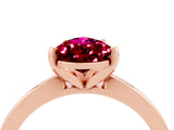 Rose gold Pear Cut Garnet Solitaire Engagement Ring with Classic Band and Four-Prong Setting_28