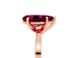 Rose gold Pear Cut Garnet Solitaire Engagement Ring with Classic Band and Four-Prong Setting_29