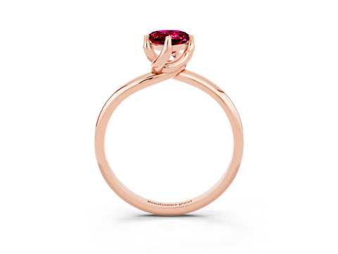 Rose gold Pear Cut Garnet Solitaire Engagement Ring with Four-Prong Setting and Classic Band_15