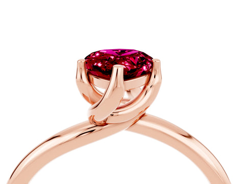 Rose gold Pear Cut Garnet Solitaire Engagement Ring with Four-Prong Setting and Classic Band_16