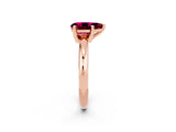 Rose gold Pear Cut Garnet Solitaire Engagement Ring with Round Band and Four-Prong Setting_2