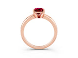 Rose gold Pear Cut Garnet Solitaire Engagement Ring with Round Band and Four-Prong Setting_3