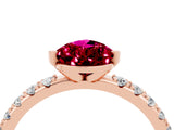 Rose gold Pear Cut Garnet Solitaire Pavé Band with Four-Prong Setting_4