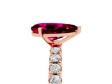 Rose gold Pear Cut Garnet Solitaire Pavé Band with Four-Prong Setting_5