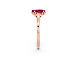 Rose gold Pear Cut Garnet Solitaire Ring with Flower Prong Setting and Classic Band_14