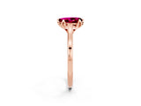 Rose gold Pear Cut Garnet Solitaire Ring with Flower Prong Setting and Classic Band_38