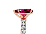 Rose gold Pear Cut Garnet Solitaire Ring with Pavé Accents and Four-Prong Setting_5