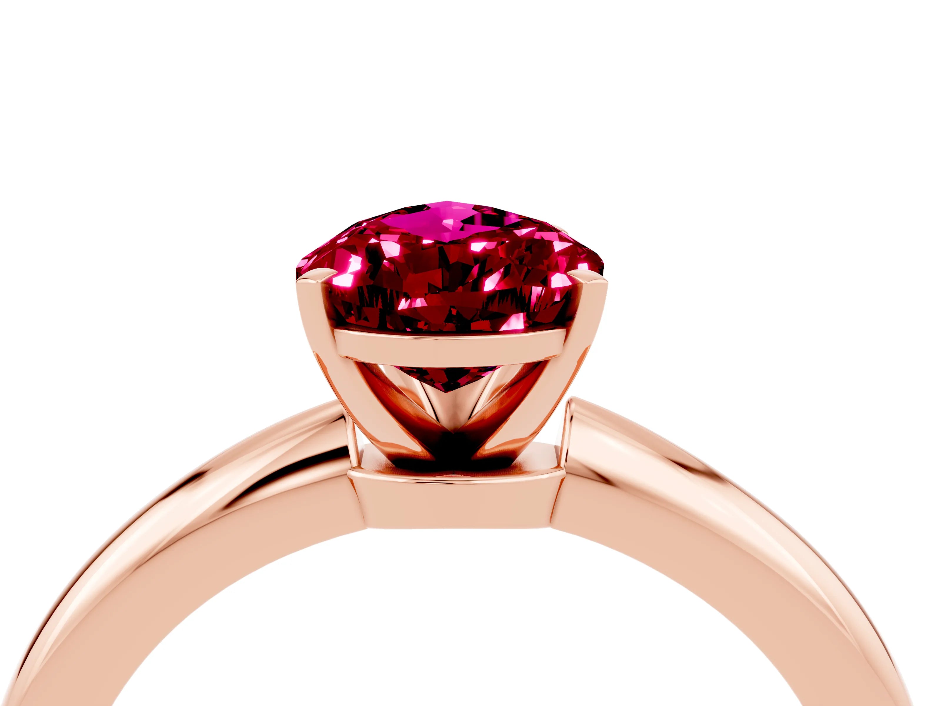 Rose gold Pear Cut Garnet Solitaire Ring with Six-Prong Setting and Classic Band_4