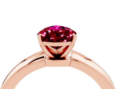 Rose gold Pear Cut Garnet Solitaire Ring with Six-Prong Setting and Classic Band_4