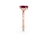 Rose gold Pear Cut Garnet Solitaire Ring with Thin Band and Four-Prong Setting_14