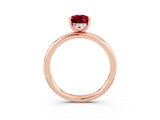 Rose gold Pear Cut Garnet Solitaire Ring with Thin Band and Four-Prong Setting_15