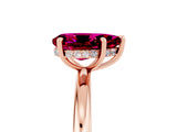 Rose gold Pear Cut Garnet Solitaire Ring with Thin Band and Four-Prong Setting_17