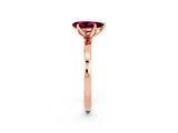 Rose gold Pear Cut Garnet Solitaire Ring with Thin Band and Prong Setting_14