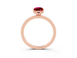 Rose gold Pear Cut Garnet Solitaire Ring with Thin Band and Prong Setting_15