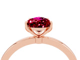 Rose gold Pear Cut Garnet Solitaire Ring with Thin Band and Prong Setting_16