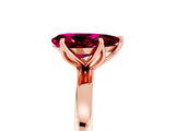 Rose gold Pear Cut Garnet Solitaire Ring with Thin Band and Prong Setting_17