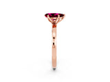 Rose gold Pear Cut Garnet Solitaire Ring with Thin Band and Prong Setting_26