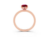 Rose gold Pear Cut Garnet Solitaire Ring with Thin Band and Prong Setting_27