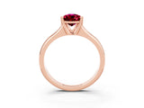 Rose gold Pear Cut Garnet Solitaire Ring with Wide Band and Prong Setting_3