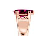Rose gold Pear Cut Garnet Solitaire Ring with Wide Band and Prong Setting_5