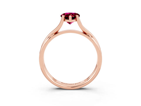 Rose gold Pear Cut Garnet Solitaire Twist Band Prong Setting Ring_27