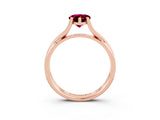 Rose gold Pear Cut Garnet Solitaire Twist Band Prong Setting Ring_39