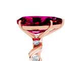Rose gold Pear Cut Garnet Solitaire Twisted Band with Round  Accents and Prong Setting_28
