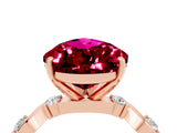 Rose gold Pear Cut Garnet Solitaire Twisted Band with Round  Accents and Prong Setting_40